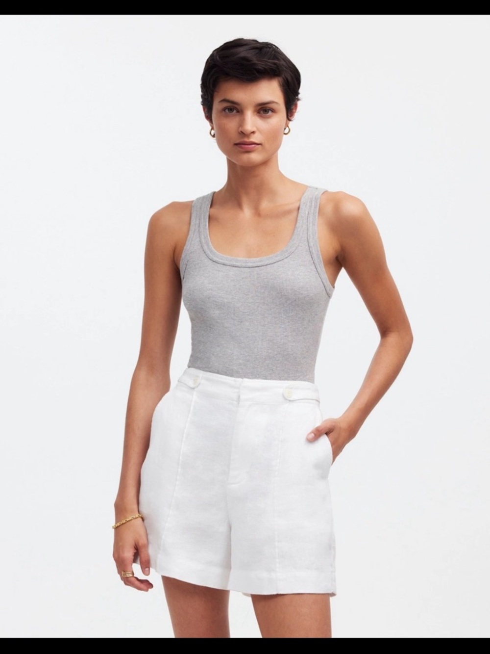 Madewell Clean Tab Linen Shorts